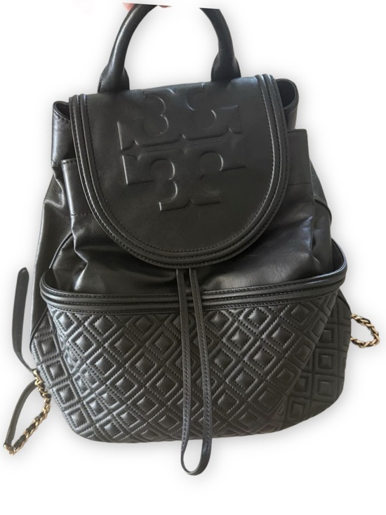 Tory Burch Handbags - Tory Burch Quilted Lambskin Leather Backpack Black